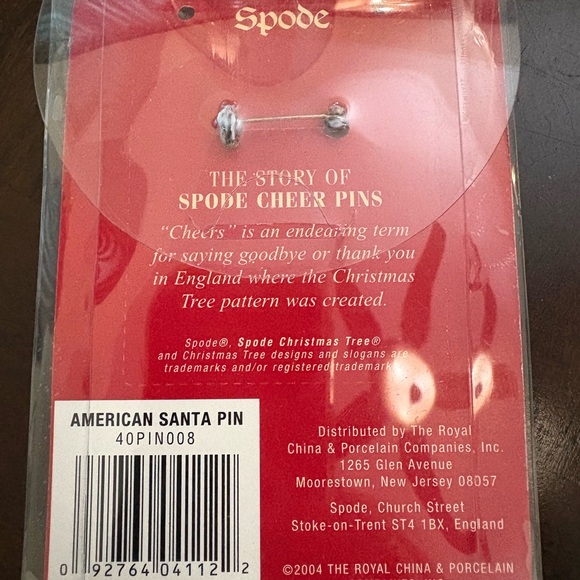 Spode Christmas Tree Cheer Pin Santa NEW - Picture 3 of 4